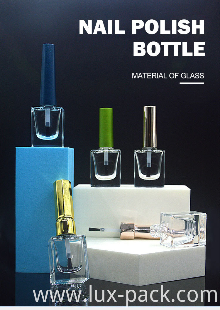 Design your own empty plastic cap nail gel polish bottles 15ml holder with brush